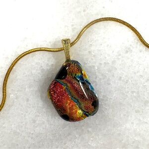 3 /$15 Handmade Multicolor Glass Pendant Necklace